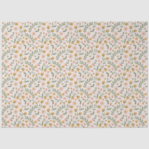 Papel De Seda Flores y abejas de la primavera acuática