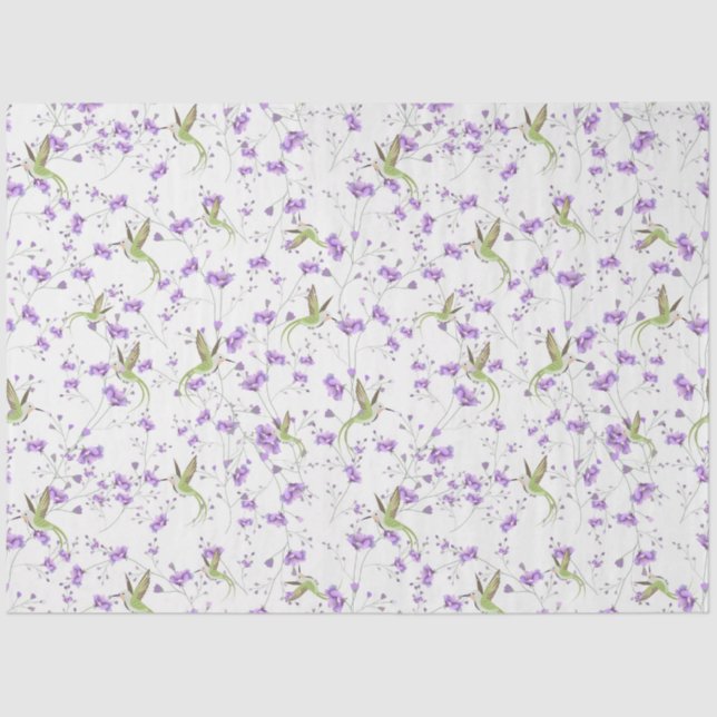 Papel De Seda Flores y colibríes (Anverso)