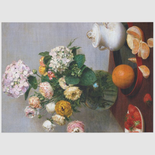 Papel De Seda Flores y fruta, Henri Fantin-Latour (Anverso)