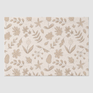Papel De Seda Flores y hojas