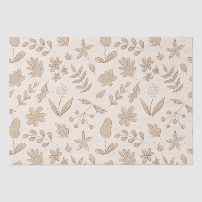 Papel De Seda Flores y hojas (Anverso)
