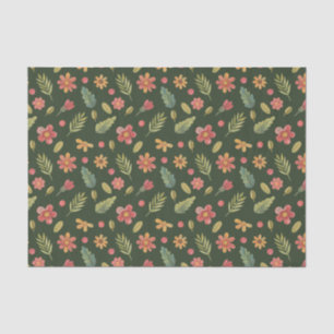 Papel De Seda Flores y hojas de bosque caprichosas
