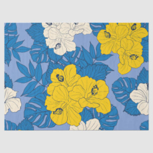 Papel De Seda Flores y hojas de Hibiscus