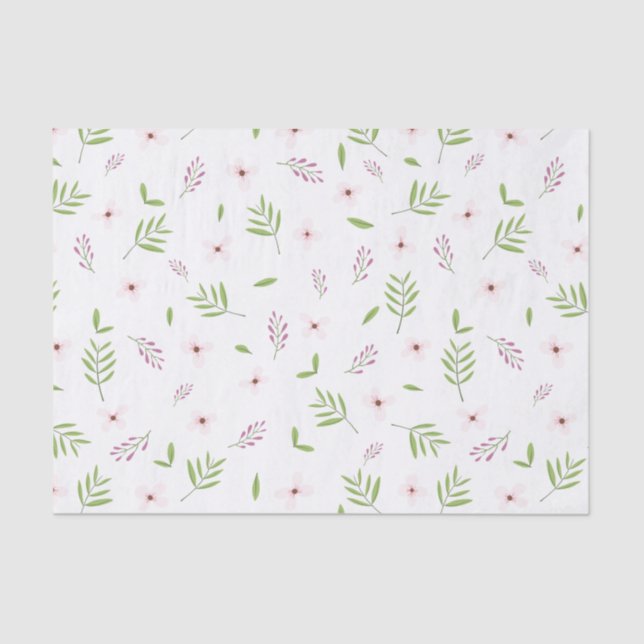 Papel de seda Flores y hojas de primavera (Anverso)