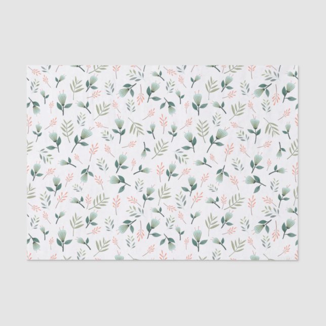 Papel de seda flores y hojas tropicales (Anverso)