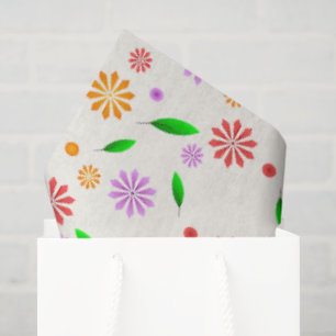 Papel De Seda Flores y hojas vibrantes de primavera