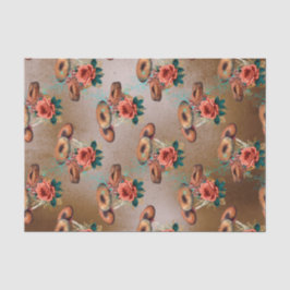 Papel De Seda Flores y hongos de época