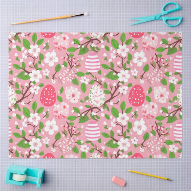Papel De Seda Flores y Huevos (Artesanía)