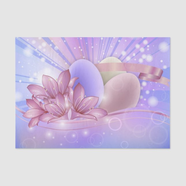 Papel De Seda Flores y huevos de Pascua (Anverso)