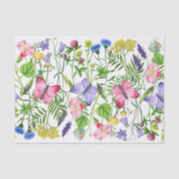 Flores y mariposas acuáticas de colores vivos