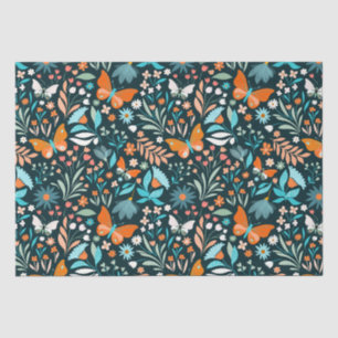 Papel De Seda Flores y mariposas divertidas