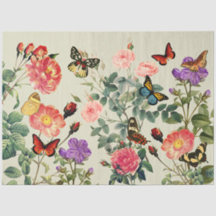 Papel De Seda Flores y mariposas vintage, Desnudos, Pewer