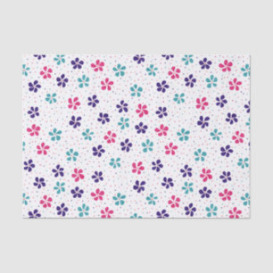 Papel De Seda Flores y puntos Patrón floral