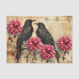 Papel De Seda Flores y Ravens con problemas inspirados en la cos