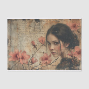 Papel De Seda Flores y una mujer joven