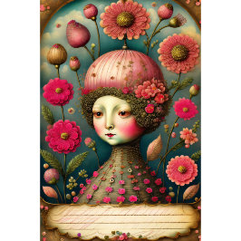Papel De Seda Flower girl & postcard v3 vintage tissue paper