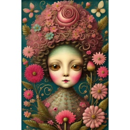 Papel De Seda Flower girl & postcard vintage
