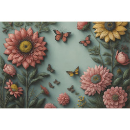 Papel De Seda Flower poem postcard 5 decoupage tissue paper