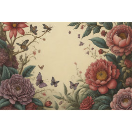 Papel De Seda Flower poem postcard 6 decoupage tissue paper