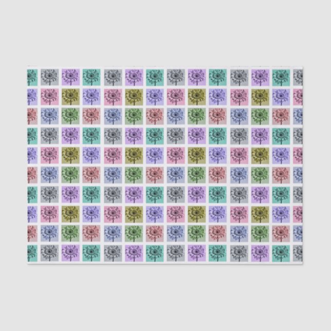 Papel De Seda Flower Pop Art Squares (Anverso)