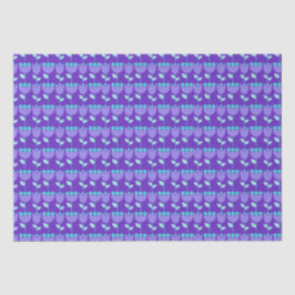 Papel De Seda Flower Retro Geométrica Bauhaus Purple Birday