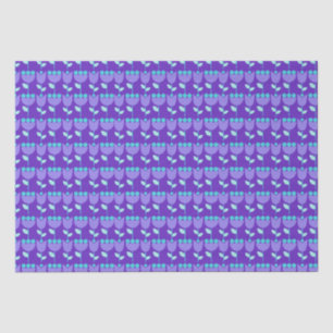 Papel De Seda Flower Retro Geométrica Bauhaus Purple Birday