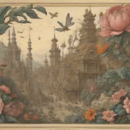 Papel De Seda Flowers Castle & postcard découpage tissue paper
