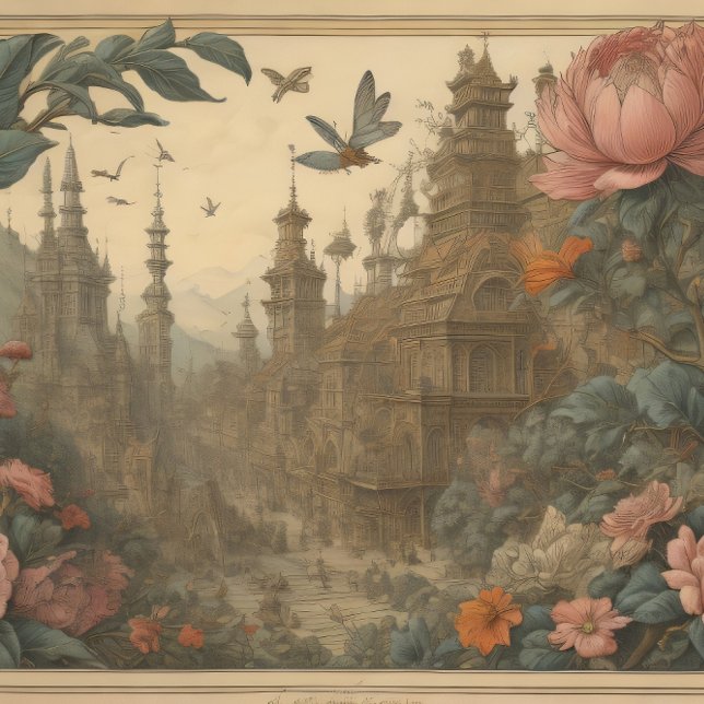 Papel De Seda Flowers Castle & postcard découpage tissue paper  (Subido por el creador)