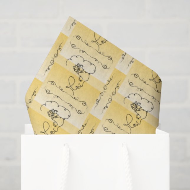 Papel de seda Flowing Beauty Goldenrod (Bolsa de regalo)
