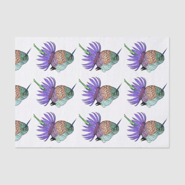 Papel De Seda Fluffy Baby Hummingbird (Anverso)