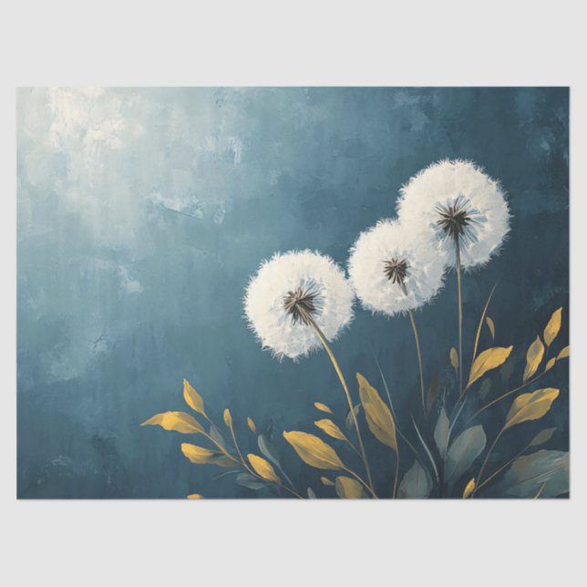 Papel De Seda Fluffy Dandelions Pintura Desnudo (Anverso)