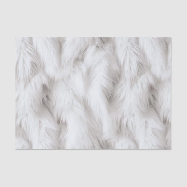 Papel De Seda Fluffy White Fur Texteado (Anverso)