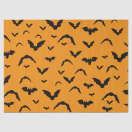 Papel De Seda Flying Bats on Orange Tissue Paper