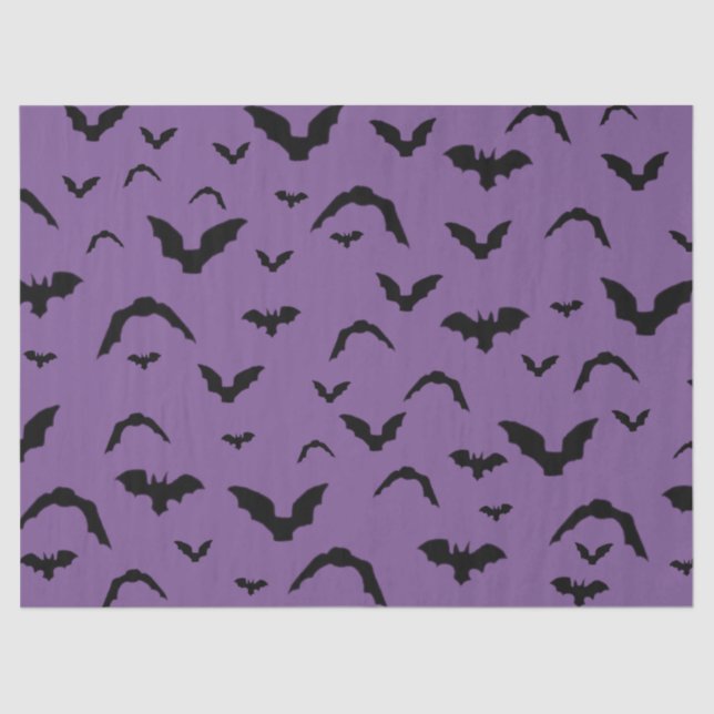 Papel De Seda Flying Bats on Purple Tissue Paper (Anverso)