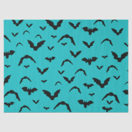 Papel De Seda Flying Bats on Teal Tissue Paper