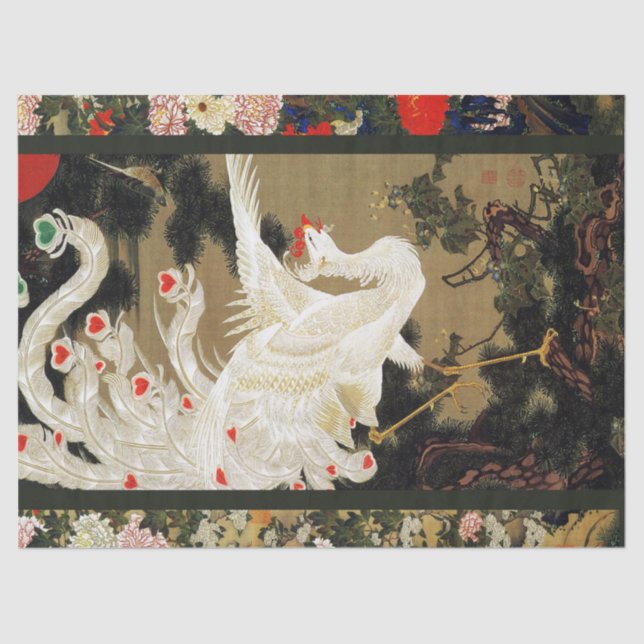 Papel De Seda FLYING LOVE PHOENIX,Feathers,Hearts Valentine Day (Anverso)