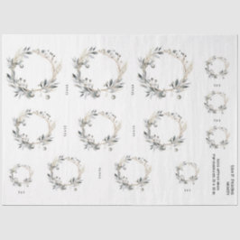 Papel De Seda Foliage and Berries, color de agua y vegetación