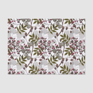 Papel De Seda Foliage de Berries, hojas y ramas