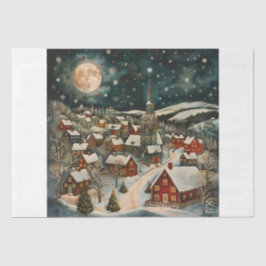 Papel De Seda Folk Winter Village