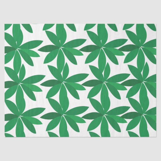 Papel De Seda Follaje de Hojas Verdes (Anverso)