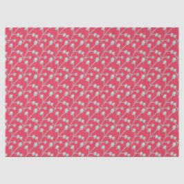 Papel De Seda Follaje gris plateado estampado sobre rosa brillan