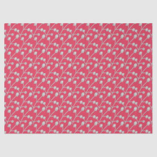 Papel De Seda Follaje gris plateado estampado sobre rosa brillan