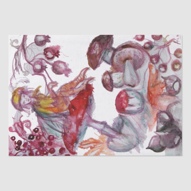 Papel De Seda FOLLETO MÁGICO DE HABITACIONES Fantasía floral bla (Anverso)