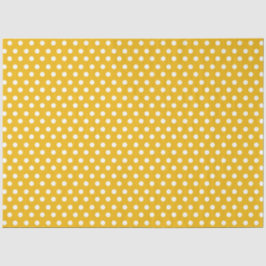 Papel De Seda Fondo amarillo con puntos de polka blanco