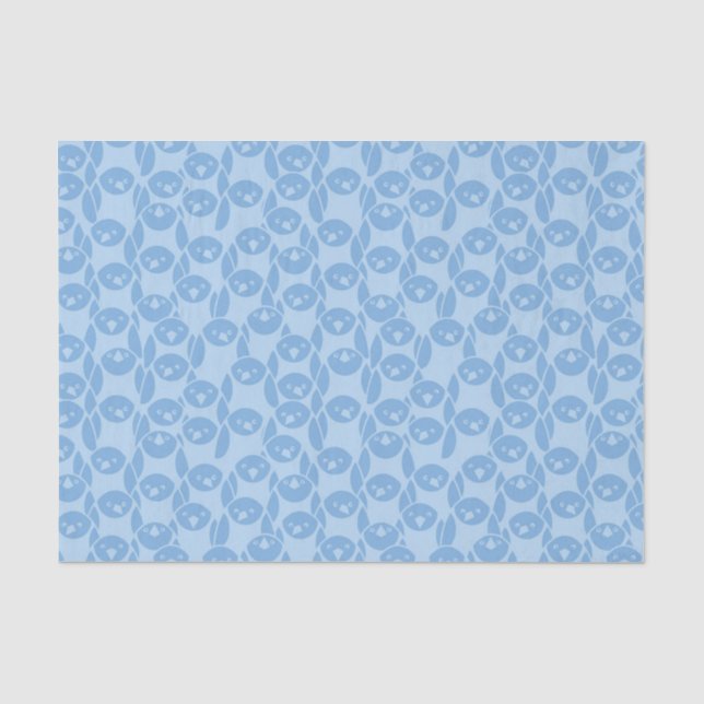 Papel De Seda Fondo azul del modelo de los pingüinos (Anverso)