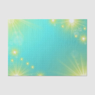Papel De Seda fondo azul turquesa con estrellas amarillas