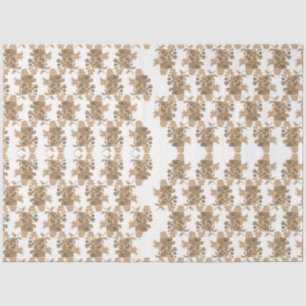 Papel De Seda fondo blanco con flores marrones sobre él
