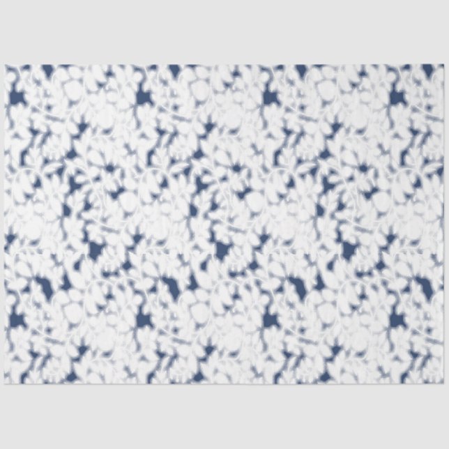 Papel De Seda fondo blanco y azul con un patrón (Anverso)