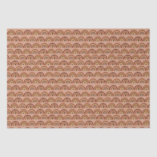 Papel De Seda Fondo Boho Mystic Eye Rainbow Tan (Anverso)