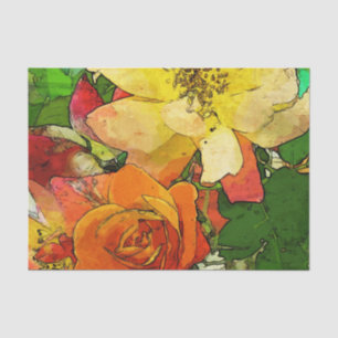Papel De Seda fondo colorido 2 del vintage floral del arte
